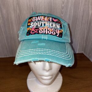 KBETHOS Women's Sweet Southern & Sassy Distressed Baseball Cap Hat Teal